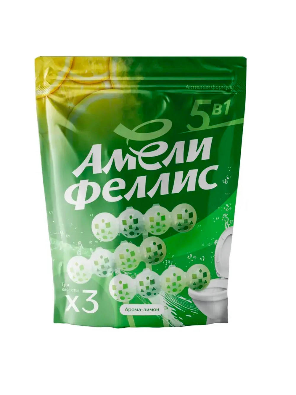 Подвесной блок очиститель для унитаза "Арома -Лемон" 3*50г
