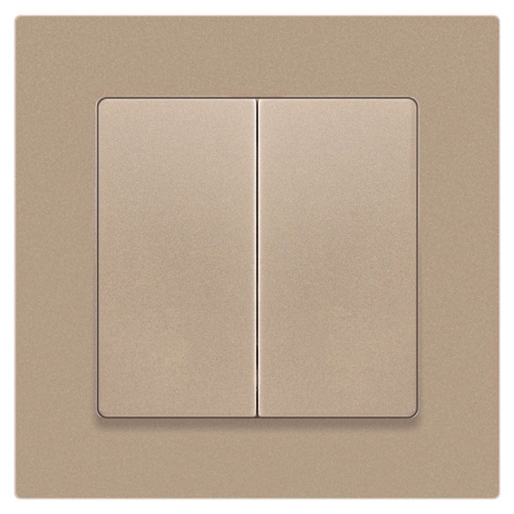 Переключатель Intro Accent 6-107-04 двойной, 10А-250В, IP20, СУ, AL/CU, шампань | Intro