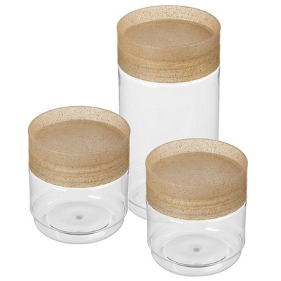 Набор емкостей для сыпучих продуктов 3шт (0,5л, 0,5л, 1л) "Palermo" (бесцветный флэк)