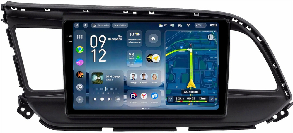 Магнитола для Hyundai Elantra 6 2018-2020 (без штатной КЗВ) - Teyes CC4-PRO монитор 9.5" 2K QLED на Android 13, Snapdragon 778G, AI, CarPlay, DSP, 4G SIM-слот