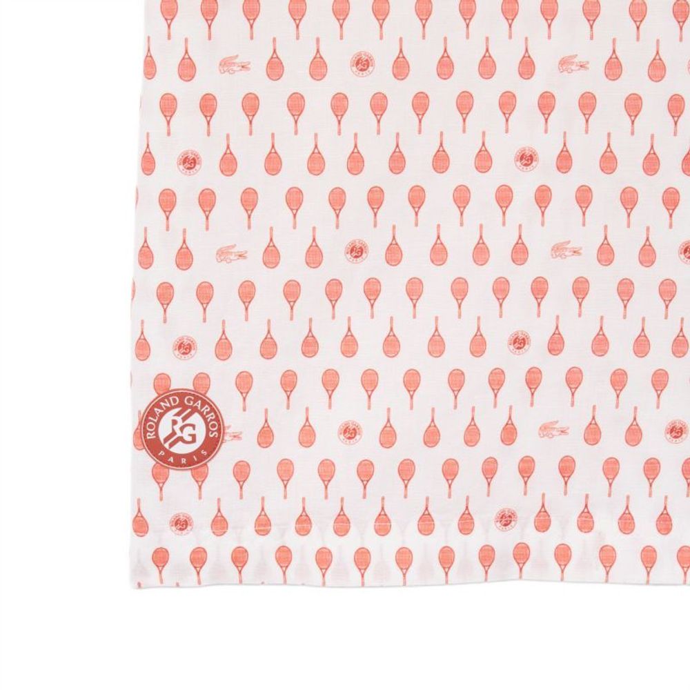 Мужское теннисное поло Lacoste Roland-Garros Edition Print - flour/briquette