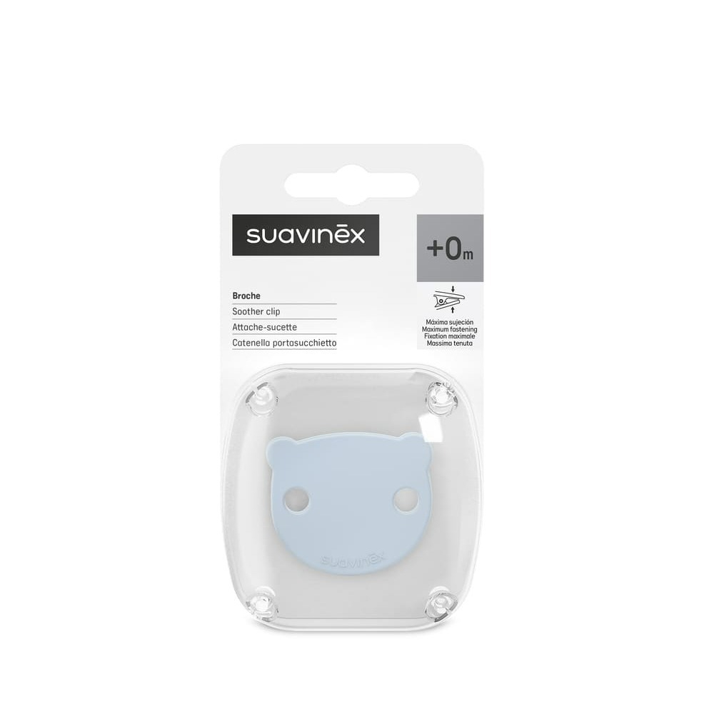 Клипса с цепочкой для пустышки Suavinex Bear Wild голубая