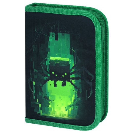 Пенал BRAUBERG, 1 отделение, 2 откидные планки, полиэстер, 21х14 см, "Digital spider", 273528