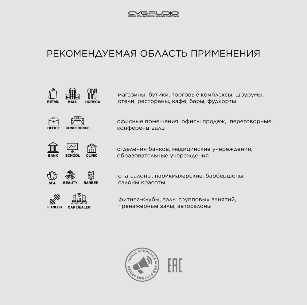 CVGAUDIO SPC5TW Подвесной широкополосный громкоговоритель