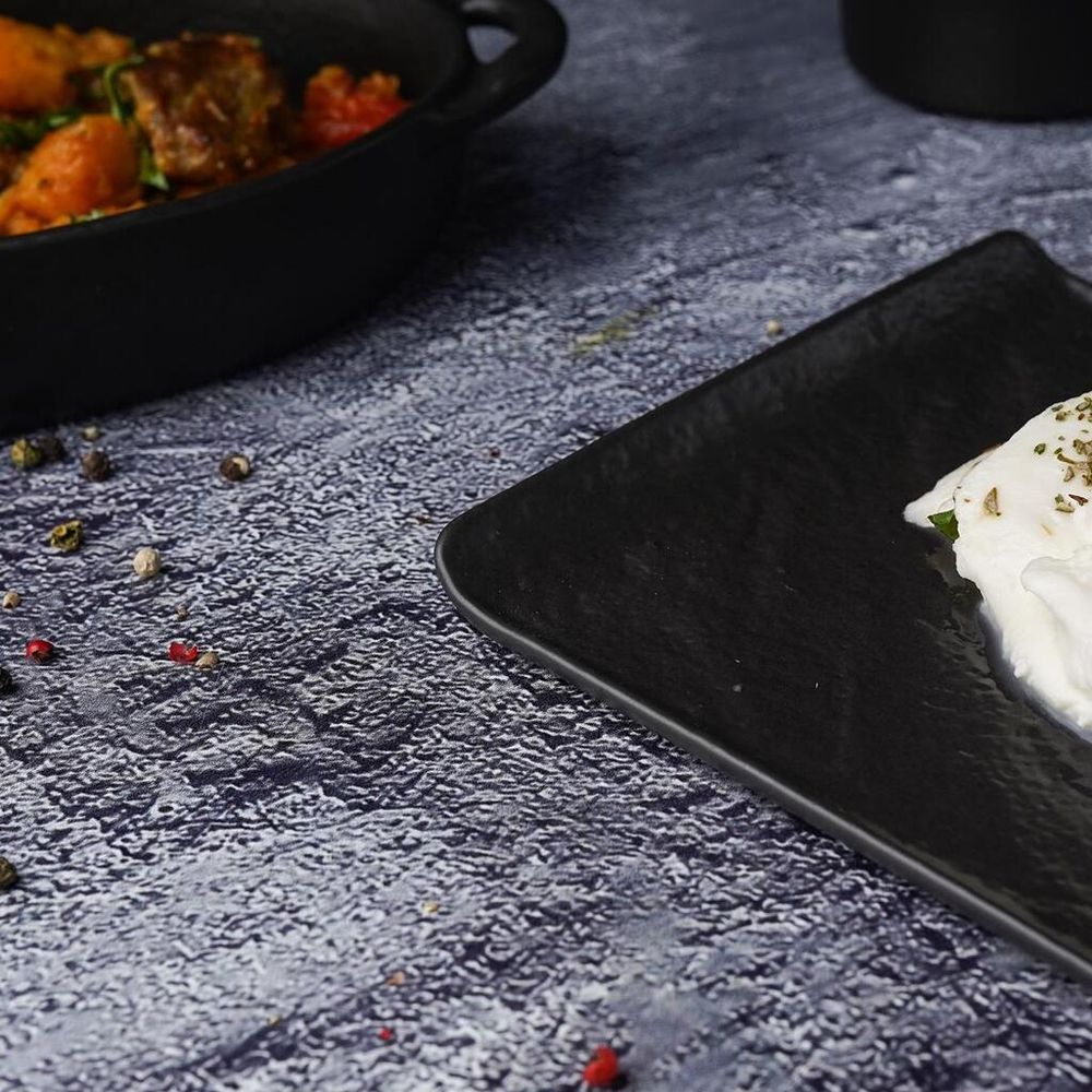 Блюдо прямоугольное 29,5*15 см h1,6 см с бортами Side Up2 Black Raw Stellar P.L. Proff Cuisine [1]