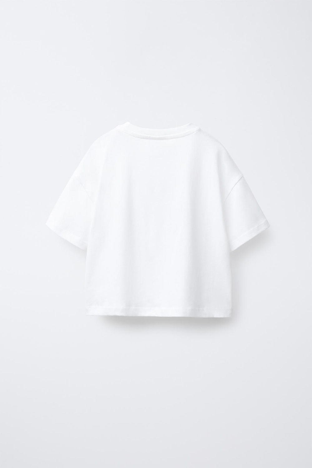 ZARA ФУТБОЛКА С НАШИВКОЙ, БЕЛЫЙ