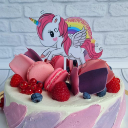 Топпер цветной «Happy Birthday» единорог