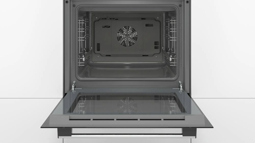 Электрический духовой шкаф Bosch HBF534ES0Q, гриль, конвекция, самоочистка EcoClean, нержавеющая сталь/черный