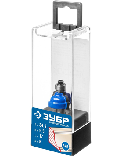 ЗУБР 34.9 x 19 мм, радиус 9.5 мм, фреза кромочная калевочная №7, Профессионал (28709-34.9)