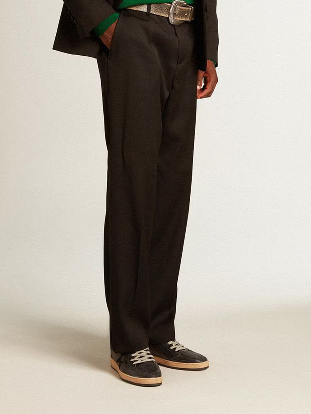Men’s Ball Star in black nappa with suede star and nappa heel tab