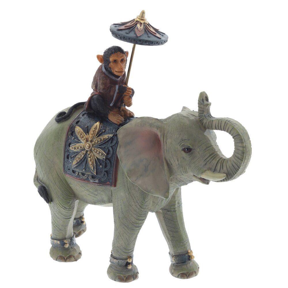 GAEM Фигурка декоративная "Обезьяна на слоне", L19 W7 H19,5 см