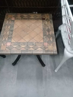 Стол квадратный из литого алюминия с керамикой ОПАЛИЯ «OPALIA» 55х55х51 арт.6158