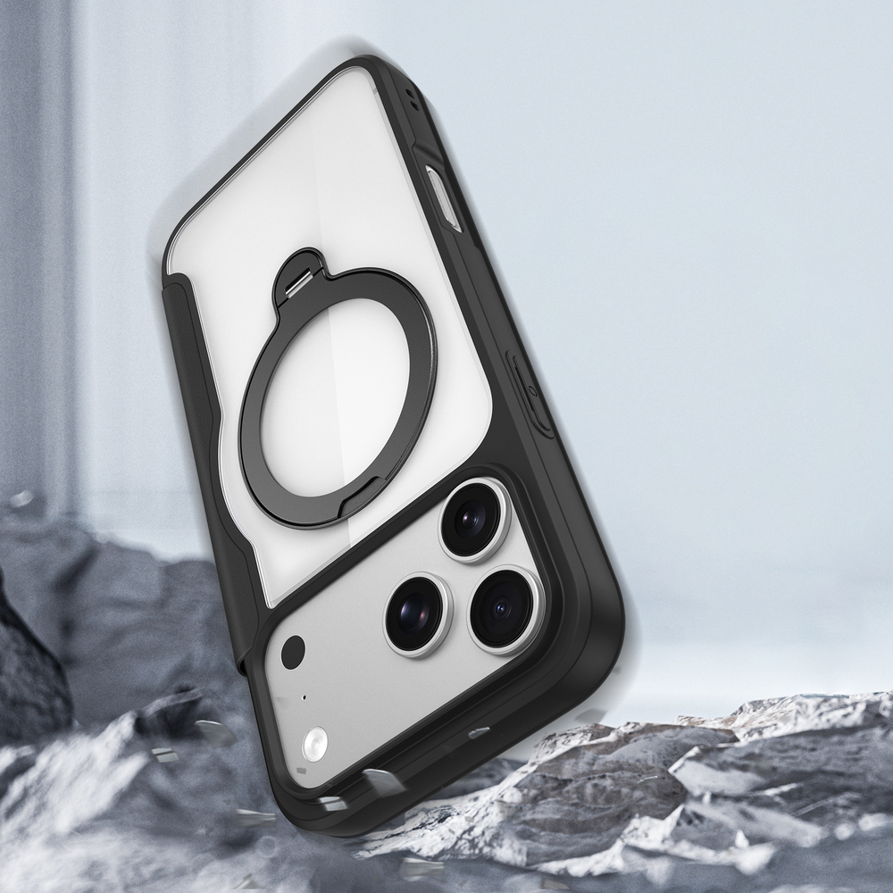 Чехол книжка с поддержкой MagSafe от Dux Ducis для iPhone 17 Pro Max, серия Skin X Pro Series Case (версия с магнитной откидной подставкой)