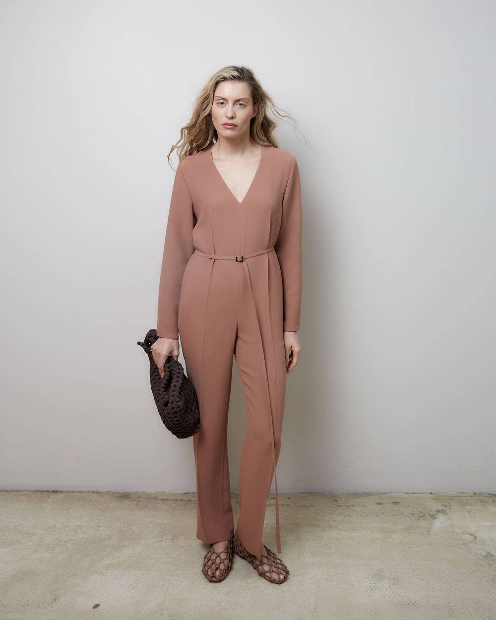 Комбинезон из вискозы Стелла Маккартни карамель