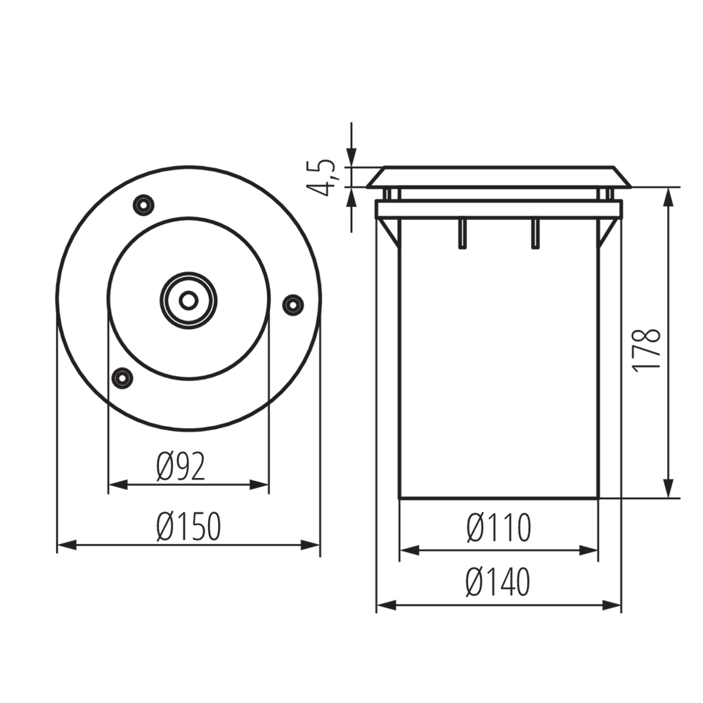 Грунтовый светильник KANLUX XARD DL-40 Е27