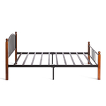 Кровать AT-915 дерево гевея/металл, 160х200см, красный дуб/черный