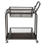 Тележка сервировочная 2 уровня TROLLEY 2 LEVEL BLACK 76X41X90CM COTE TABLE, металл