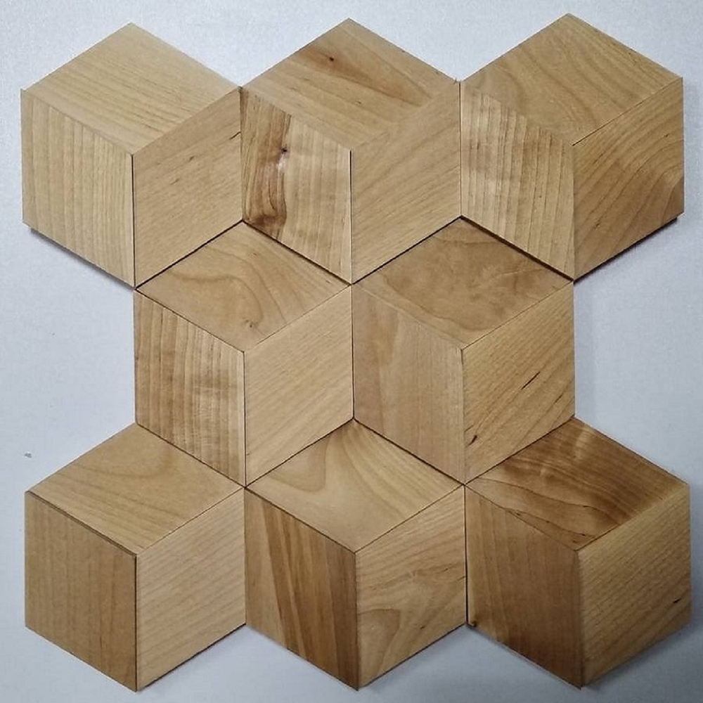 Деревянная мозаика для стен Wood Mosaic Береза Соты