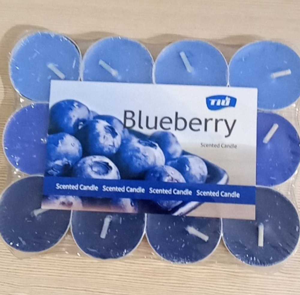 Набор ароматических свечей Selja, 12 свечей, парафин/ароматизатор черника