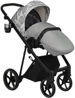 Детская коляска Roan Sol Flowers 3 в 1 с автокреслом Pituso Baesa Pro Black,Beige Canopy RSF/5002 Gray/Black