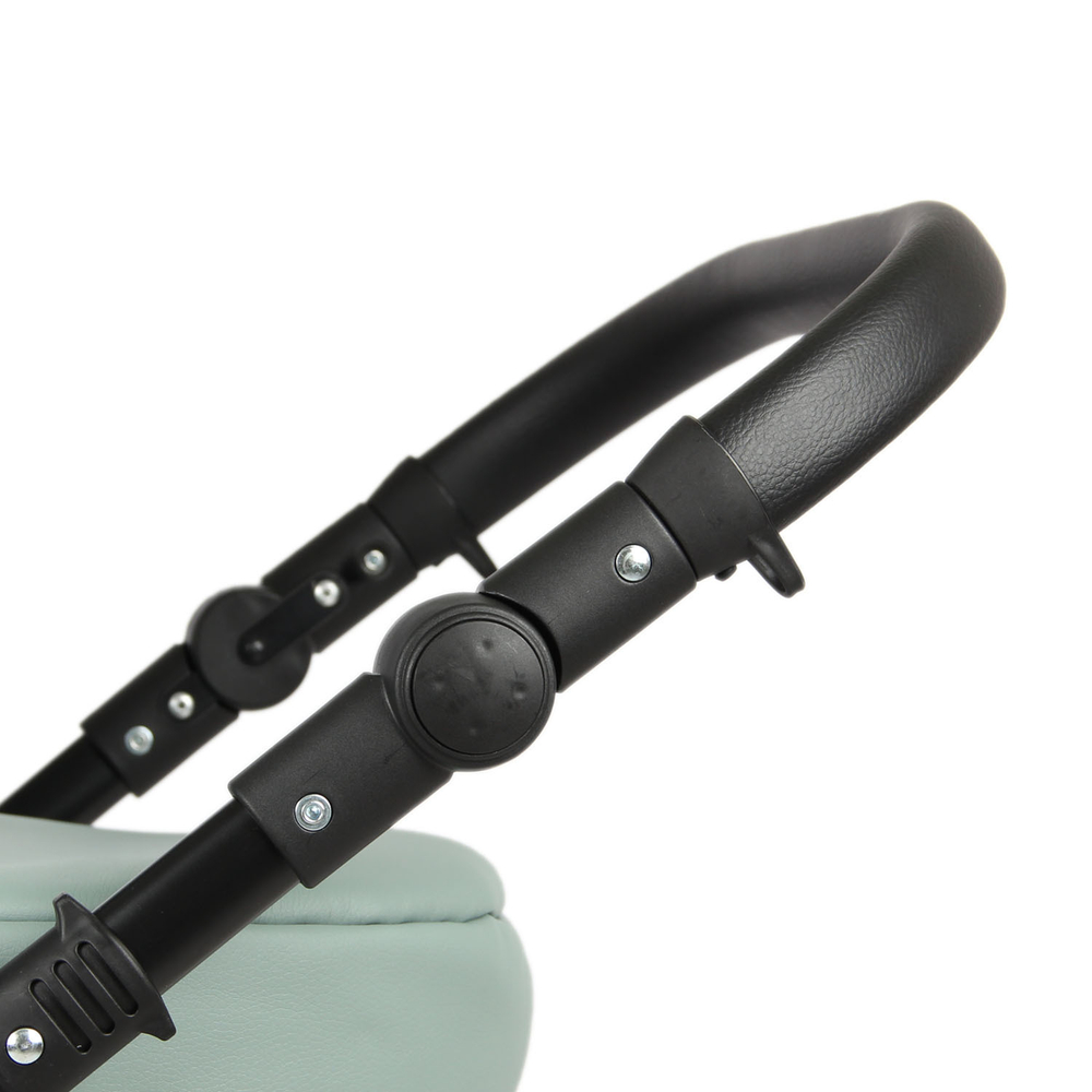 Коляска 2в1 Indigo MIO mi 03 (шалфей кожа+зеленый узор)