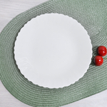 Тарелка мелкая 22см "Wave light" WHITE, стеклокерамика (тонк.) (50224)