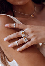 Кольцо «Мозаик» с овальным цитрином и сердечком белый циркон