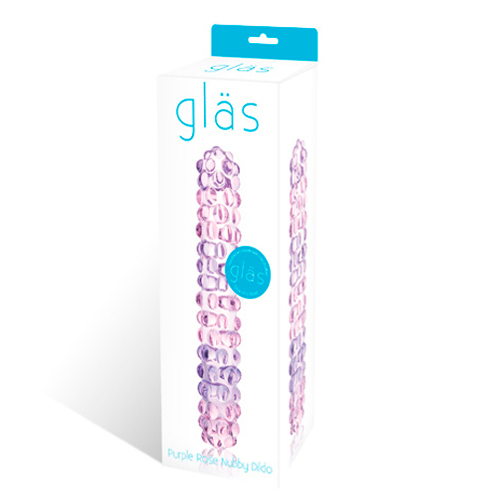 Двухцветный стик Purple Rose Nubby - 17,5 см. (Цвет: розовый)