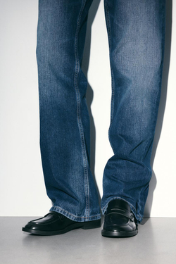 ZARA ТУФЛИ-МОКАСИНЫ, ЧЕРНЫЙ