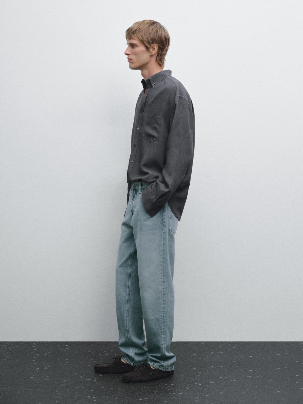 Massimo Dutti Зауженные джинсы, светло-голубой