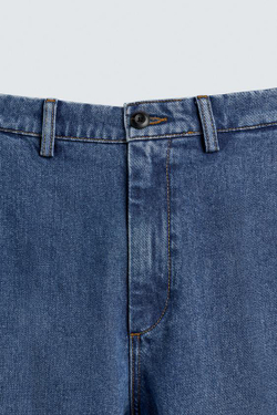ZARA ДЖИНСЫ ЧИНОС STRAIGHT FIT, СИНИЙ