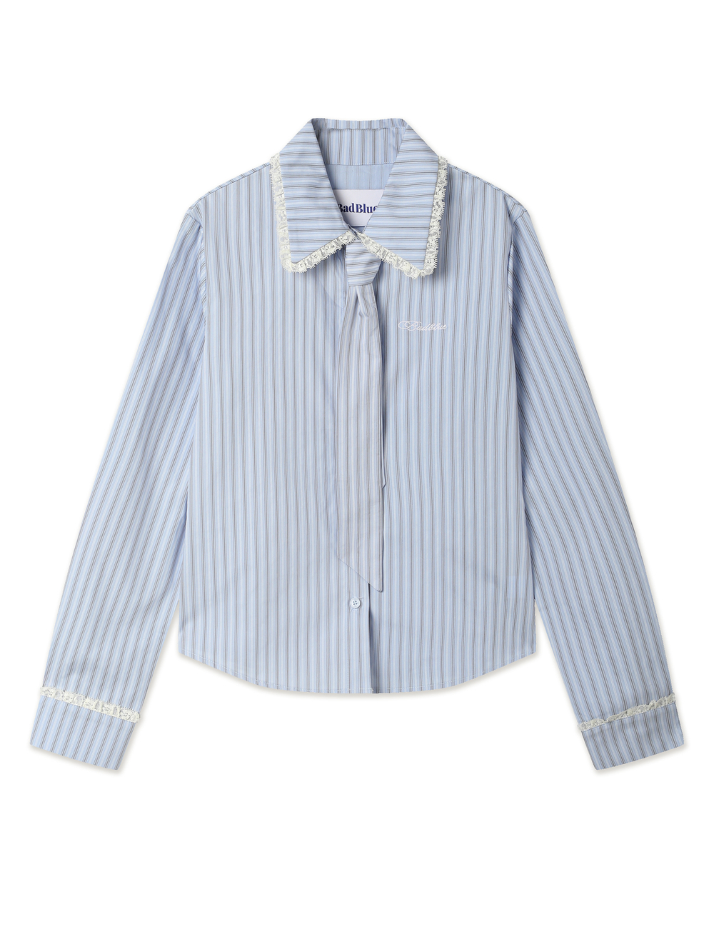 Женская Рубашка Stripe Lace Tie