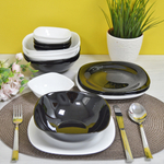 Столовый набор 18 предметов "WHITE/BLACK" квадрат (99207)