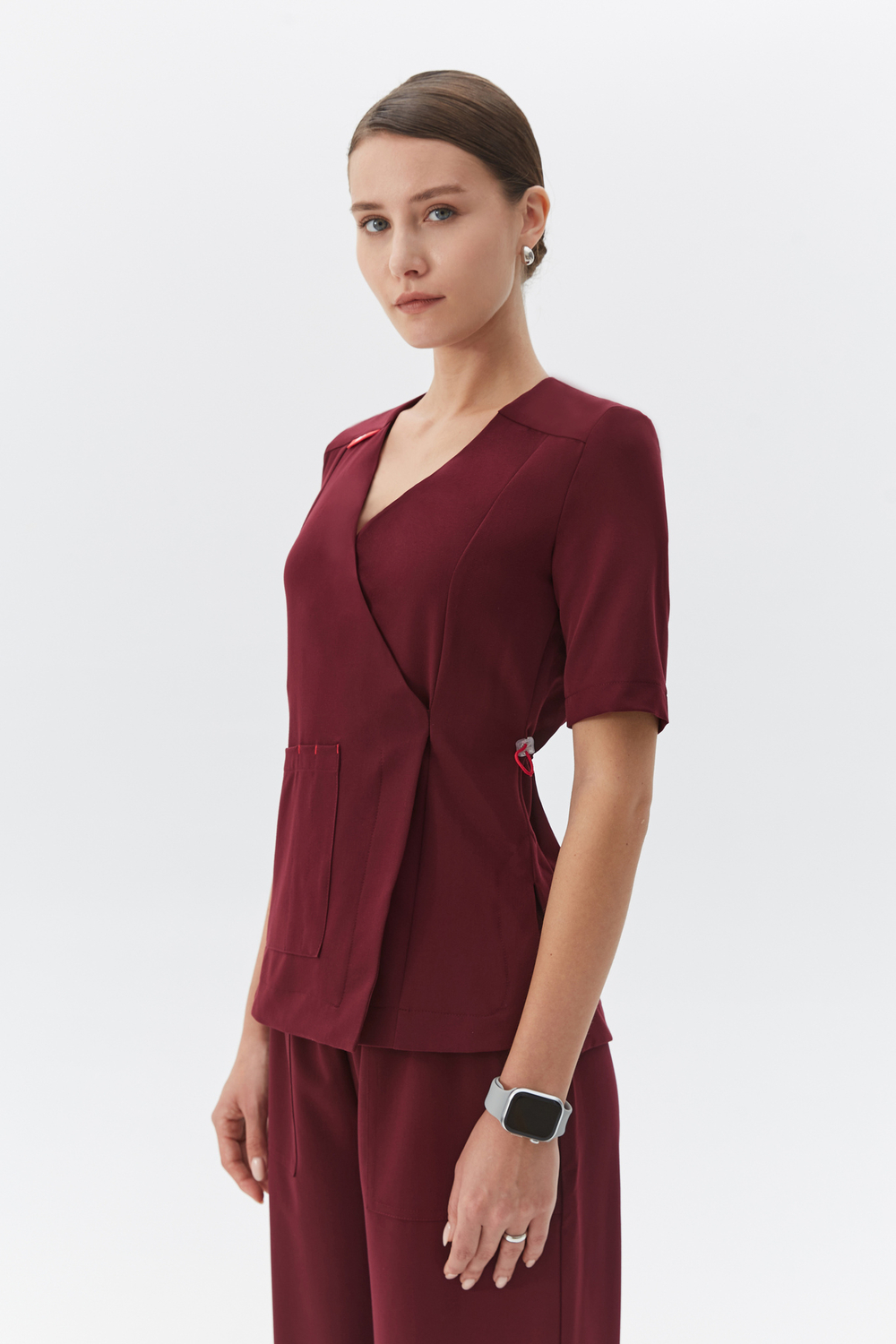 Топ с Запахом медицинский женский Йошо, бордо