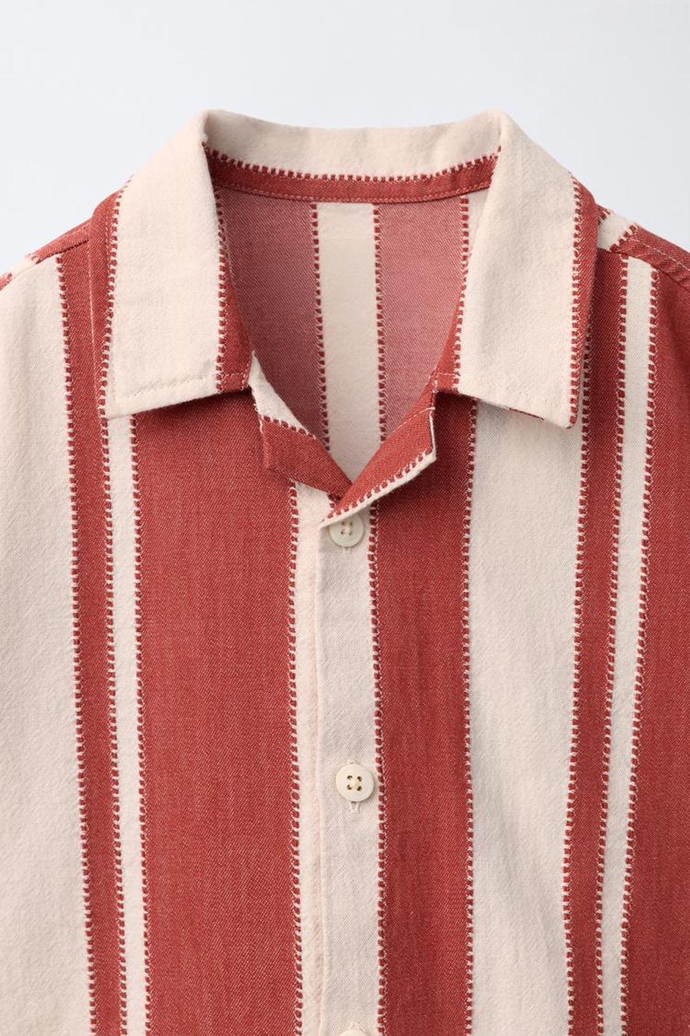 ZARA РУБАШКА С ПРИНТОМ В ПОЛОСКУ, КРАСНЫЙ