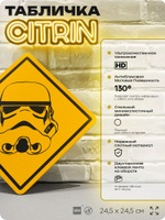 Табличка "Осторожно, штурмовик" Star Wars, шуточная прикольная табличка на дверь и стену, для офиса и дома, декоративный знак, 24,5х24,5 см, пластиковая, Айдентика Технолоджи
