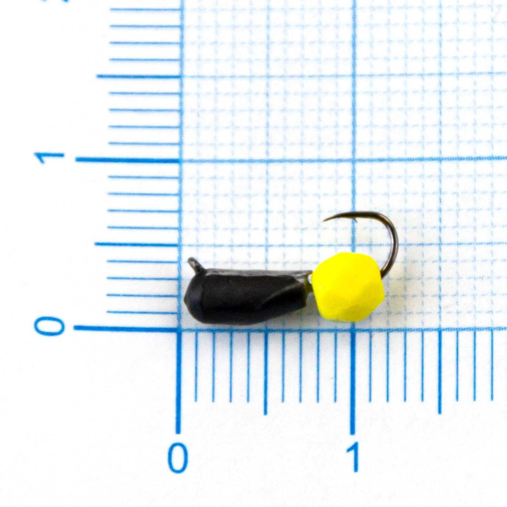 Мормышка Владимирская 509 "Гвоздик с граненым шариком (желтый с покрытием)" с коронкой, 2.5мм, 0.6гр (15шт/уп)