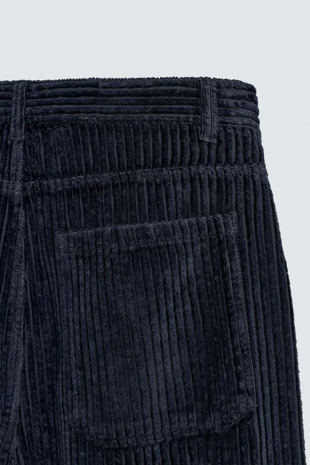 ZARA ВЕЛЬВЕТОВЫЕ БРЮКИ BAGGY FIT, МОРСКОЙ СИНИЙ