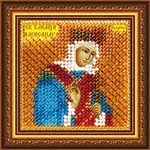 ема: Религия, иконы, святые¶Техника: Вышивание бисером¶Размер: 6,5х6,5см (в рамке 9х9 см)¶Основа: Тк