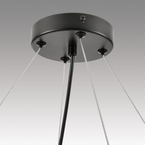 8232/8Y COMFI LN25 193 черный/прозрачный, металл/стекло Светильник подвесной LED GX70 8*10W 220V NATALINA