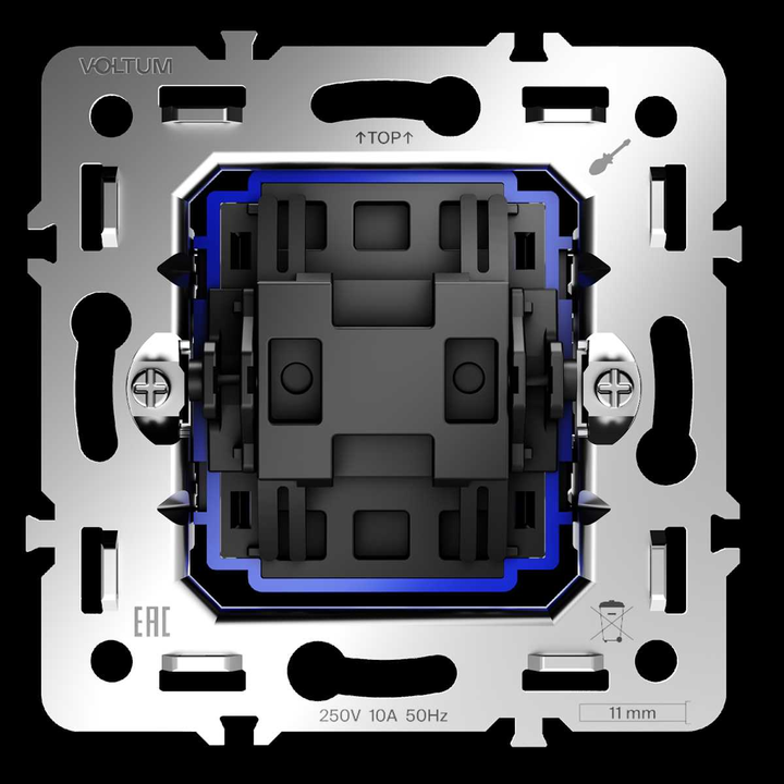 Механизм перекрестного переключателя одноклавишного 10А S70 Voltum VLS0105M
