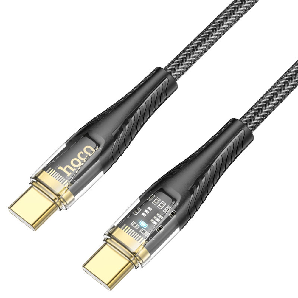 U121 Gold standard Transparent Discovery Edition 60W charging data cable Type-C to Type-C