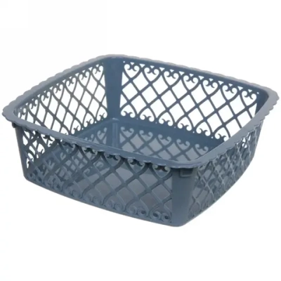 Сухарница пластиковая «Астория» 23*23*7,5см, синяя пыль