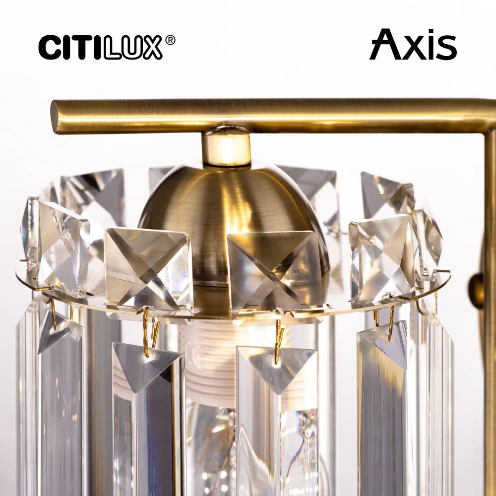 Citilux AXIS CL313413 Бра хрустальное с выключателем Бронза