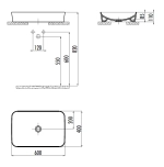 Раковина Creavit Ultra 60 UL060-00BM00E-0000 базальт матовая
