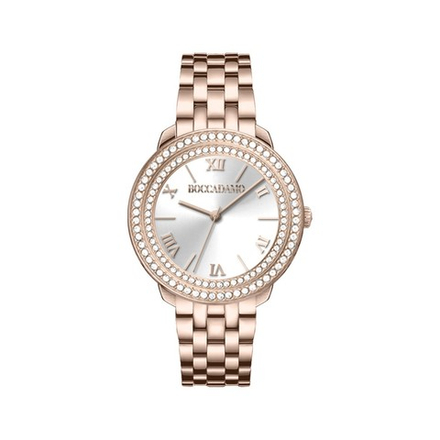 Часы Boccadamo Diva Rosegold White DV005 BW/RG  с минеральным стеклом, кристаллами Swarovski