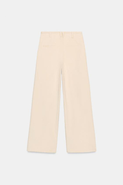 ZARA ПРЯМЫЕ БРЮКИ ИЗ ВЕЛЬВЕТА, ЭКРЮ