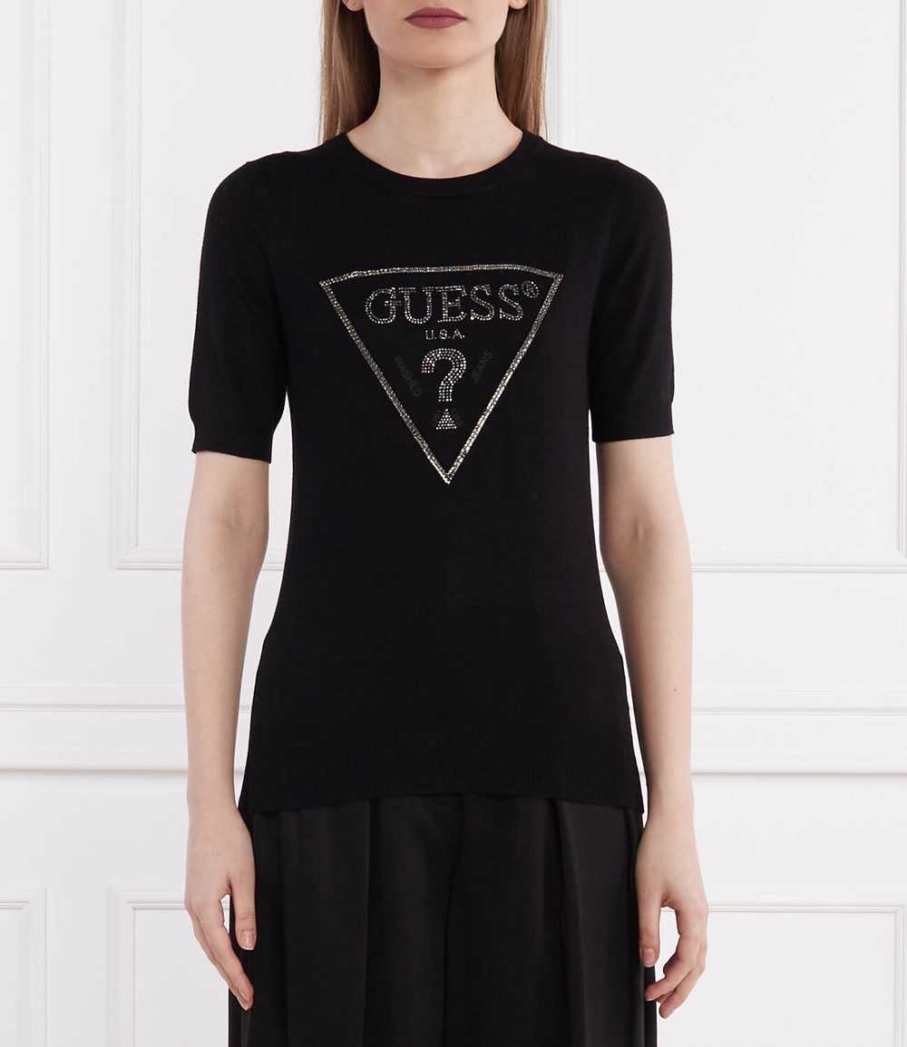 Свитер KAYLA LOGO RN SS SWTR GUESS - черный(W4GR23 Z2NQ2)