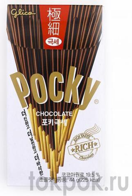 Бисквитные палочки с молочным шоколадом, ультратонкие Pocky Microfine, 44 гр