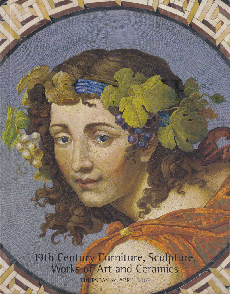 Каталог аукциона Christie’s, Нью-Йорк, Мебель, скульптура, предметы искусства и керамика XIX века от 24 апреля 2003 года